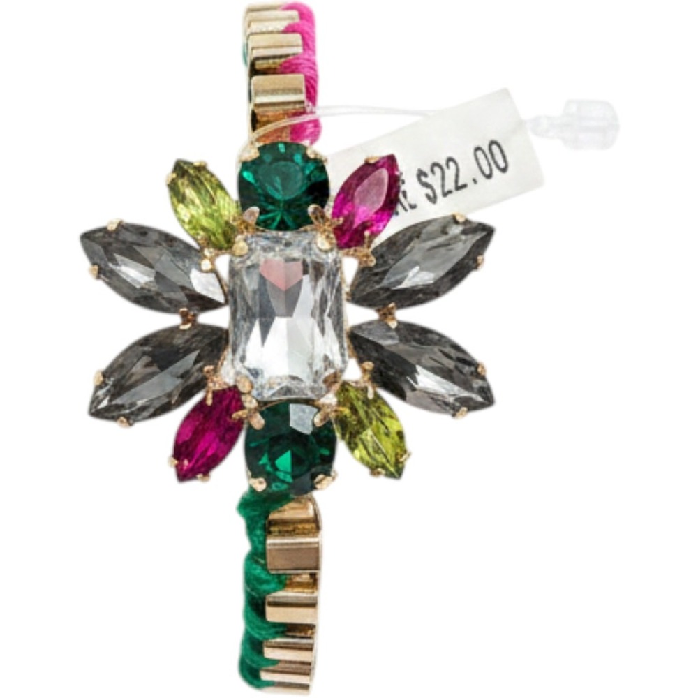 House of Harlow 1960 Cord-Interwoven Gemstone Cluster Bracelet
